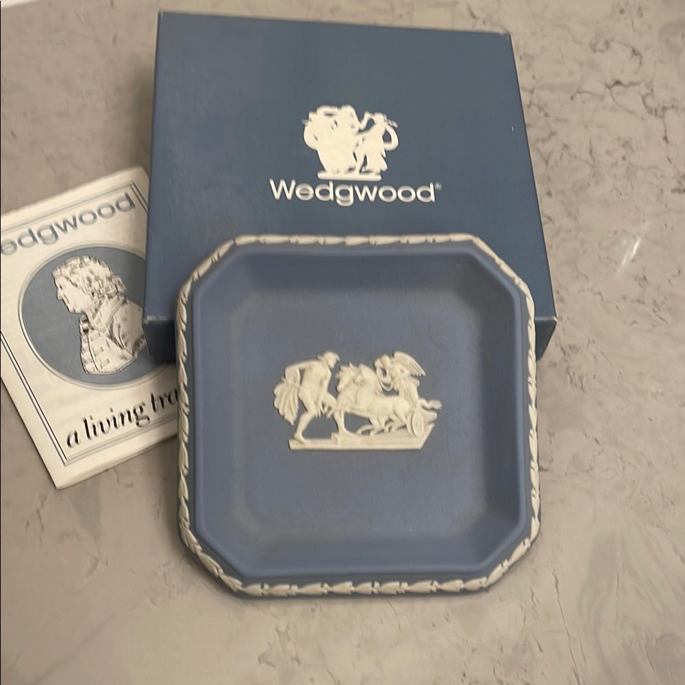 Wedgwood Blue and Cream Square Plate